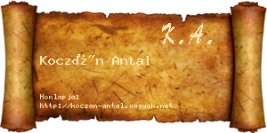 Koczán Antal névjegykártya